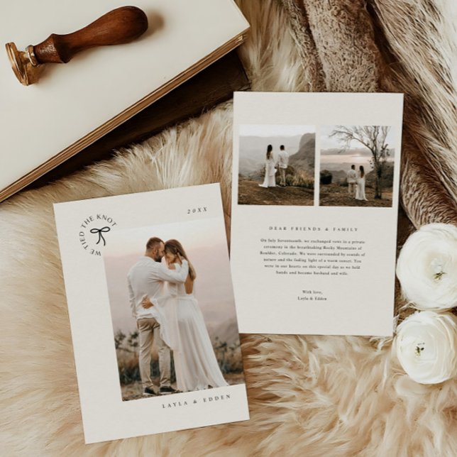 Anúncio De Foto Mínimo De Elopemento De Knot Tied (Criador carregado)