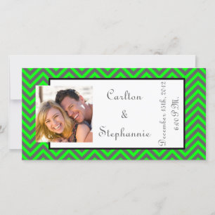 Anúncio de Foto Modern Chevron Neon Green/Cinza