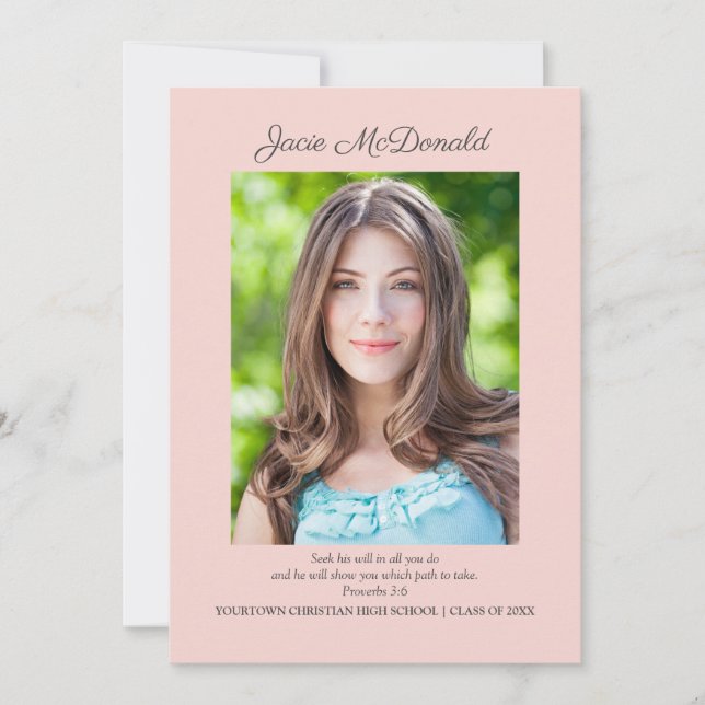 Anúncio de Foto para Graduação Cristã Rosa (Frente)