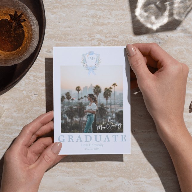 Anúncio de Foto para Graduação de Preppy Gingham (Criador carregado)