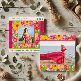 Anúncio de Foto Personalizada de Graduação Floral 