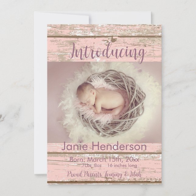 Anúncio de Foto Personalizada de Madeira Rosa boni (Frente)