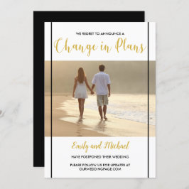 Anúncio de Foto Preto e Dourado de Casamento Adiad