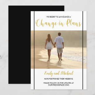 Anúncio de Foto Preto e Dourado de Casamento Adiad