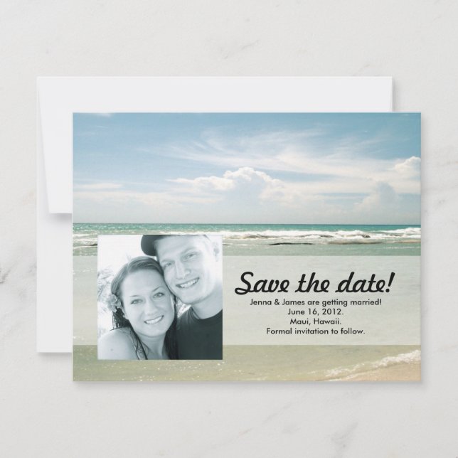 Anúncio de Foto Save the Date // Praia Tropical (Frente)