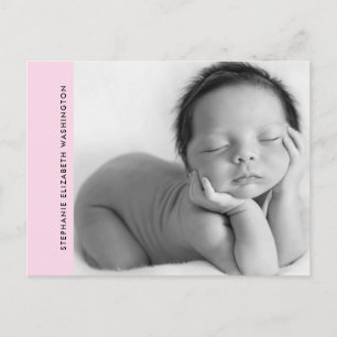 Anúncio de Foto Simples Pink Baby Birth B/W 