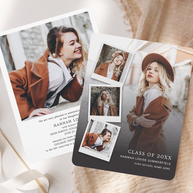 Anúncio de Fotos de Formando para Graduação Modern (Modern Graduation 2025 Grad Photos Announcement)