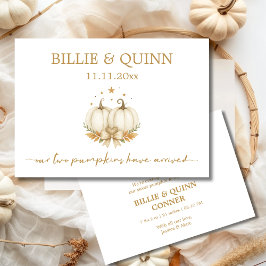 Anúncio de Gêmeos Bebês com Abóboras Boho em Aquar