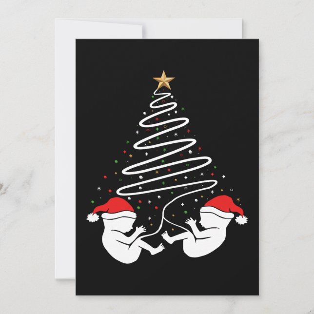 Anúncio de Gêmeos de Gravidez de Natal (Frente)