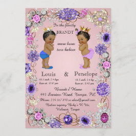 anúncio de gêmeos do parto, rosa, colorido