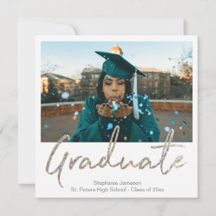 Anúncio de Glitter Silver de Graduação de Fotos