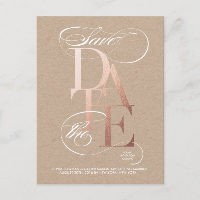Anúncio de Golden Save the Date (Frente)