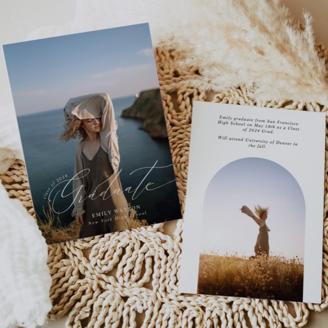 Anúncio de gradação de fotos em arco minimalista (Criador carregado)