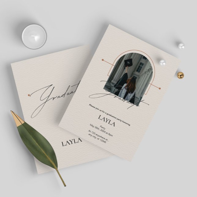 Anúncio de graduação: 1 foto, cor do creme (Criador carregado)