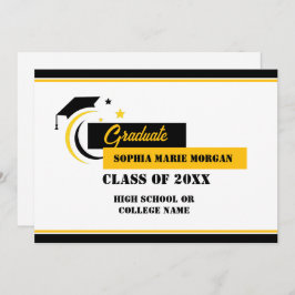 Anúncio de Graduação Amarelo Preto Branco