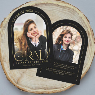 Anúncio de Graduação Arco Dourado Preto Moderno 2 