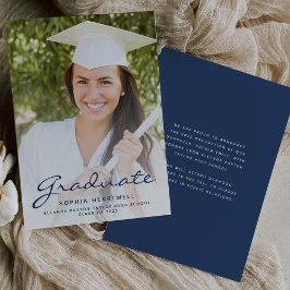 Anúncio de graduação azul do Marinho de fotos 2025