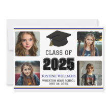 Anúncio de Graduação Azul e Dourada