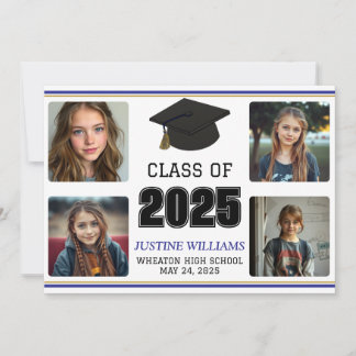 Anúncio de Graduação Azul e Dourada