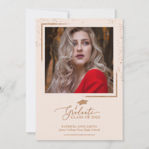 Anúncio de Graduação Chic Brilho Dourado Rosa