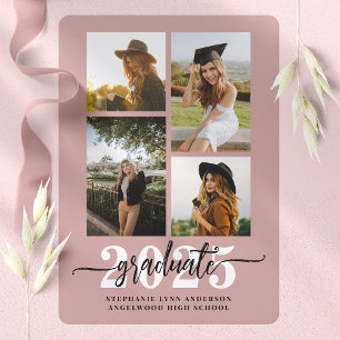 Anúncio de Graduação Colagem de Fotos Dusty Rose 4