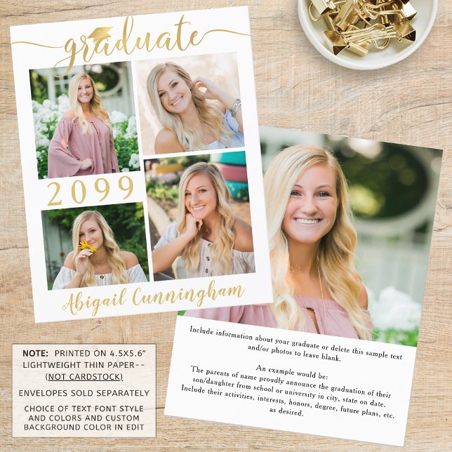 Anúncio de Graduação com 5 Fotos em Tom Metálico D (Criador carregado)