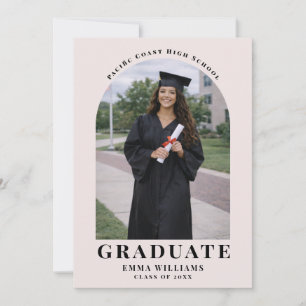 Anúncio de Graduação com Arco em Blush Moderno