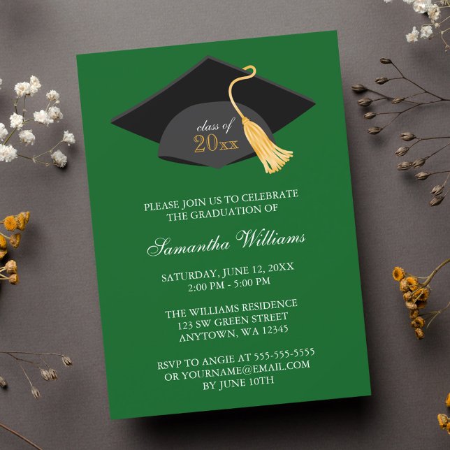 Anúncio de Graduação com Boina e Borla Verde (Criador carregado)