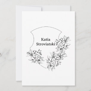 Anúncio de Graduação com Brasão Preto e Branco