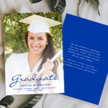Anúncio de Graduação com Foto Azul e Branco em Scr