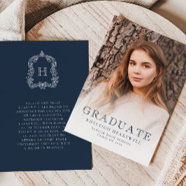 Anúncio de Graduação com Foto Azul Marinho Monogra
