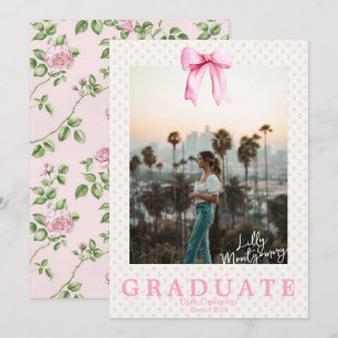 Anúncio de Graduação com Foto Cottagecore Coquette