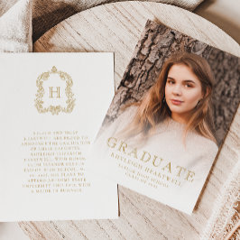Anúncio de Graduação com Foto e Crista Monograma D