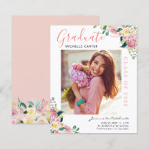 Anúncio de Graduação com Foto Floral Empoeirada