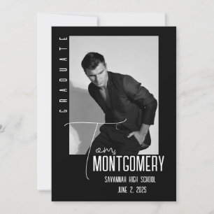 Anúncio de Graduação com Foto Preta Simples