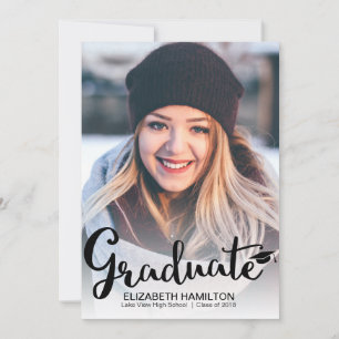 Anúncio de Graduação com Foto Preto e Branco Chic