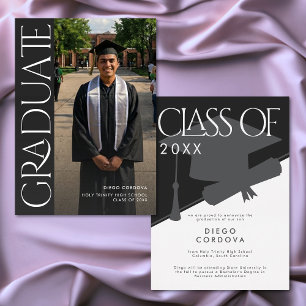 Anúncio de Graduação com Foto Preto e Branco Moder