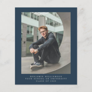 Anúncio de Graduação com Foto Simples em Azul