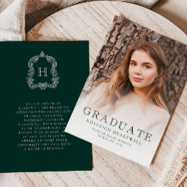 Anúncio de Graduação com Foto Verde e Branco Monog