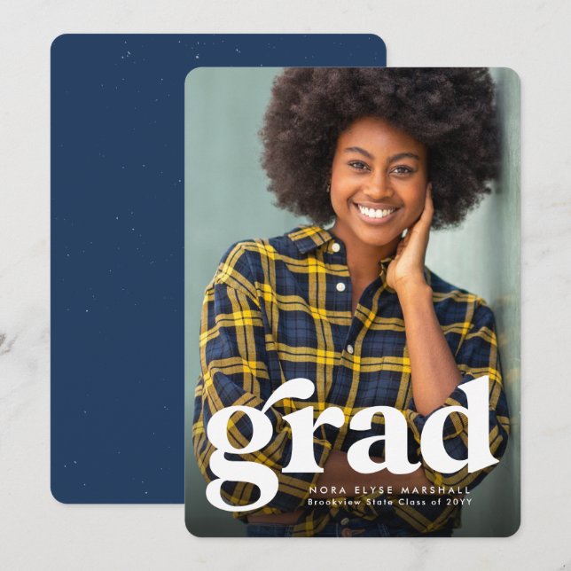 Anúncio de graduação com foto vertical ousada (Frente/Verso)