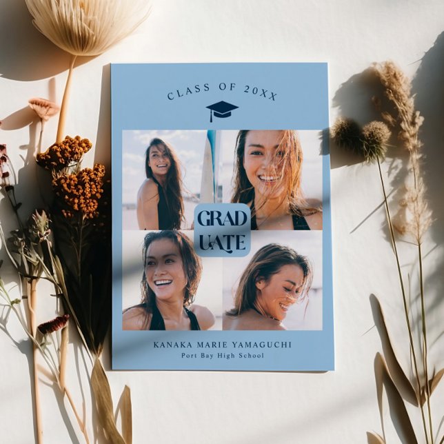 Anúncio de Graduação da Caixa Azul formando (Criador carregado)