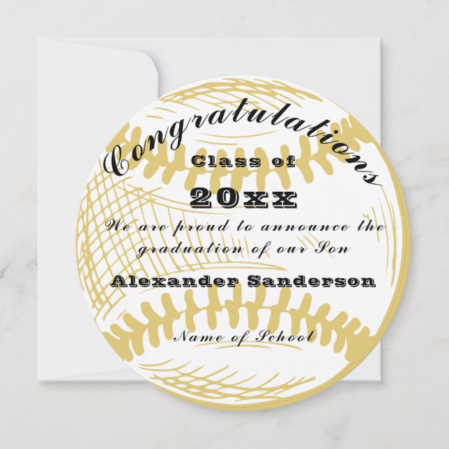 Anúncio de Graduação da Classe de Baseball School (Frente)