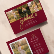 Anúncio de Graduação da Colagem de Fotografias do 