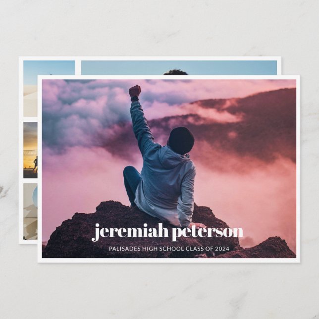 Anúncio de Graduação da Colagem de Fotos 2024 (Frente/Verso)