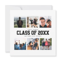 Anúncio de Graduação da Colagem de Fotos Branca Mo