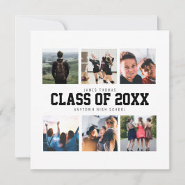 Anúncio de Graduação da Colagem de Fotos Branca Mo