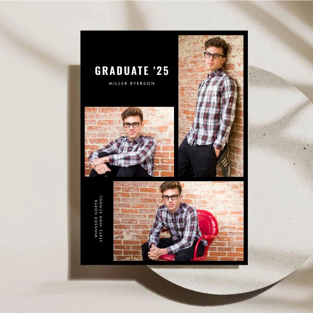 Anúncio de graduação da colagem de fotos moderna (Criador carregado)