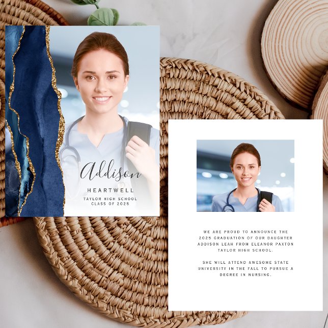 Anúncio de Graduação da Foto de Agate Azul do mari (Criador carregado)