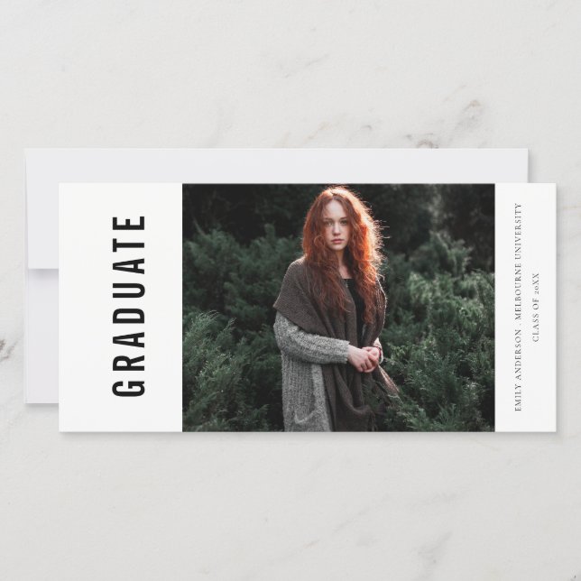 ANÚNCIO DE GRADUAÇÃO DA FOTO LIMPA MINIMAL NEGRA (Frente)