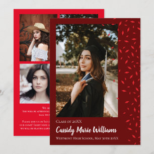 Anúncio de Graduação da Maroon Vermelha